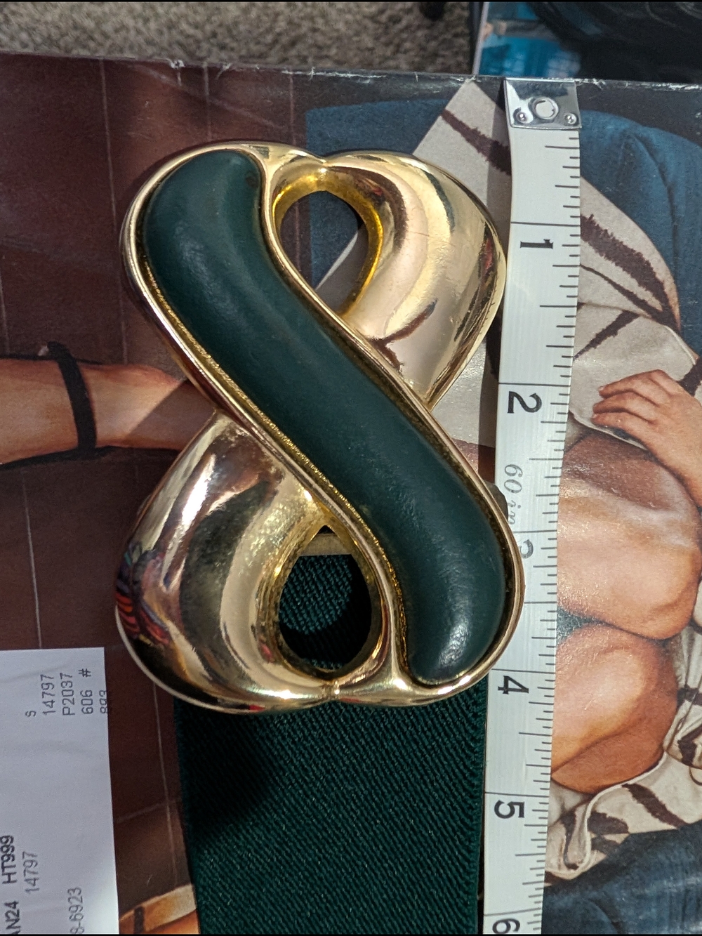 Gold and Dark Green Women’s Statement Belt Buckle
